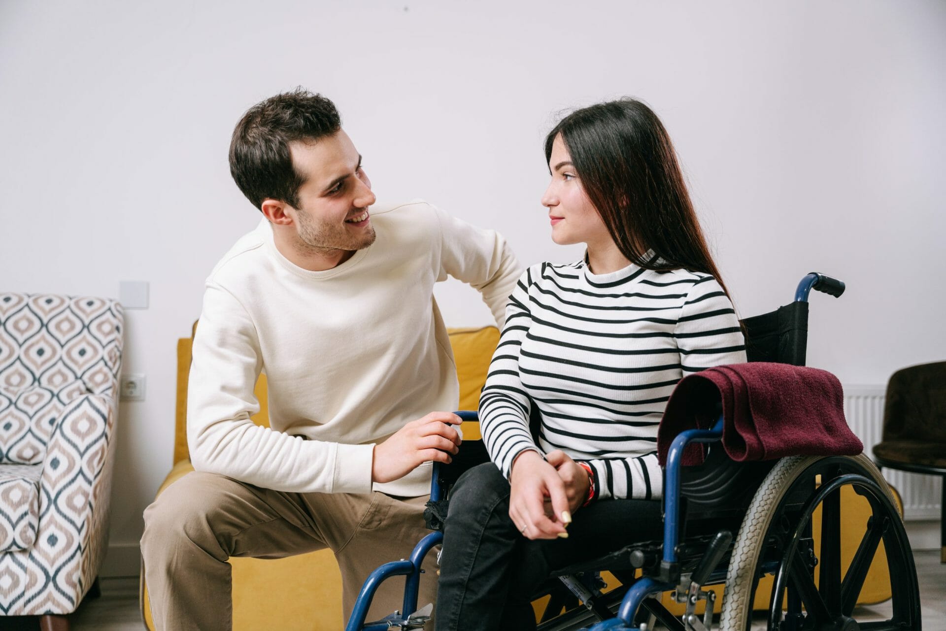 a woman in a wheelchair