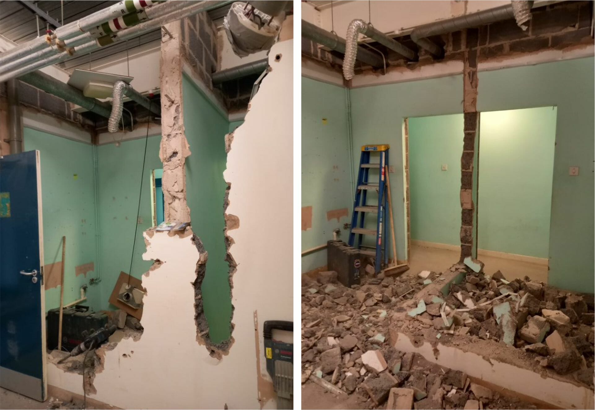 Demolition works at Meres Leisure Centre