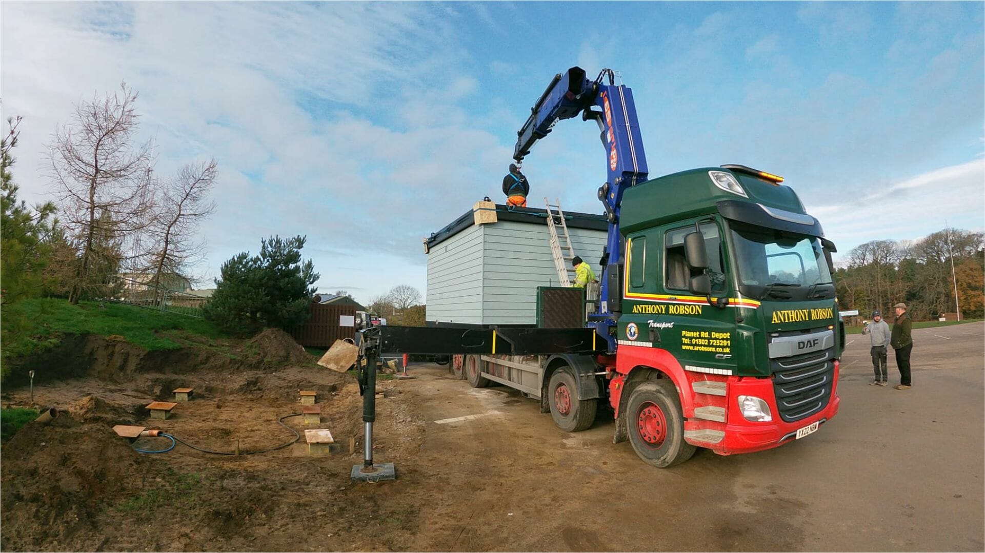 Hiab lift of modular Changing Places toilet